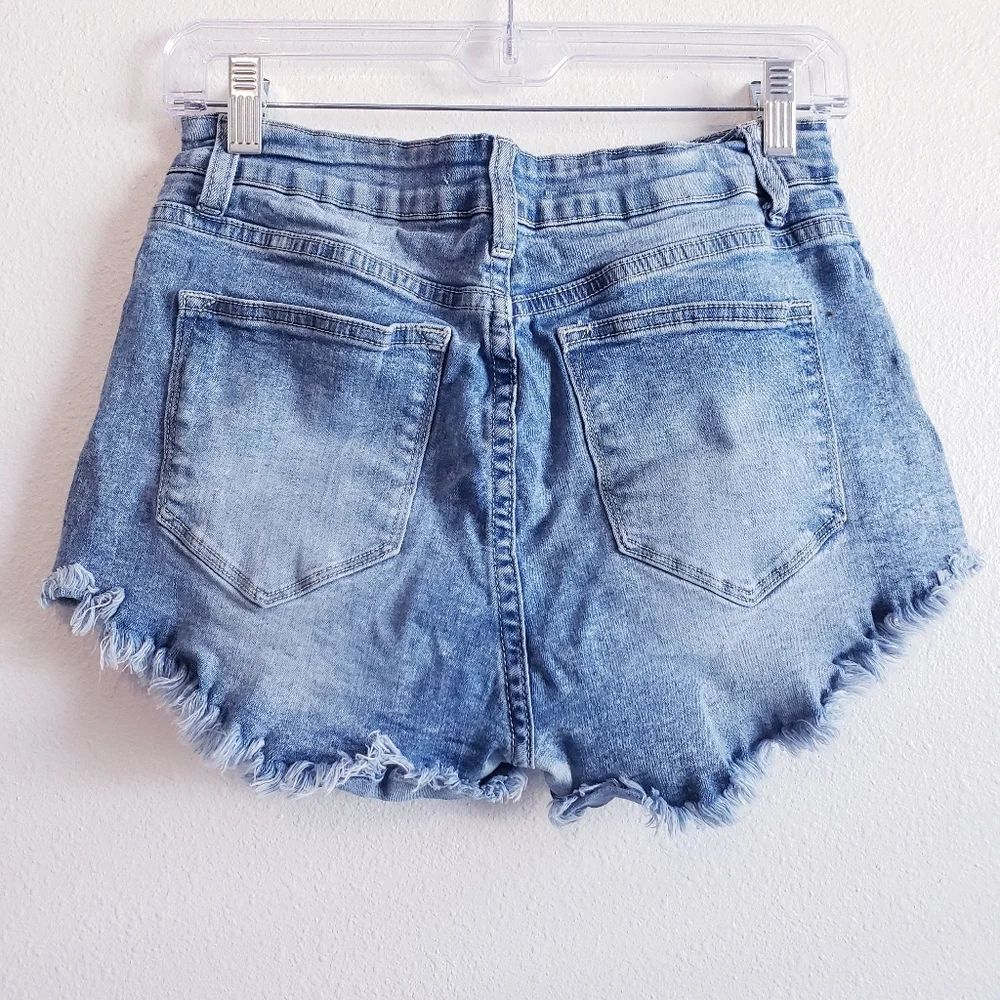 KanCan Distressed Denim Jean Cut Off Shorts